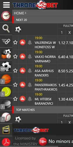 Fastbet Thronebet Tanzania app on a smartphone screen